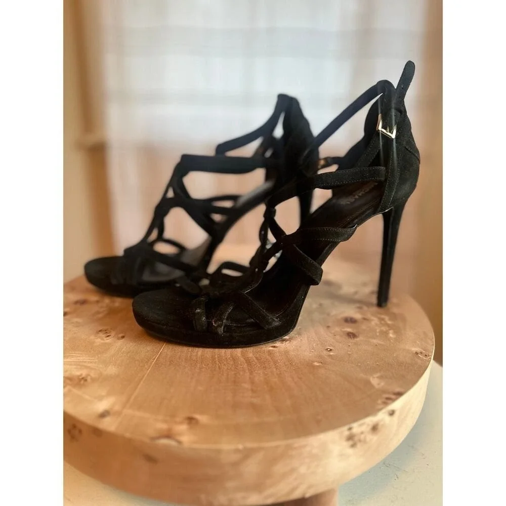 Michael‎ Kors Black Suede Strappy Heels – Size 10M, Date Night, Going Out